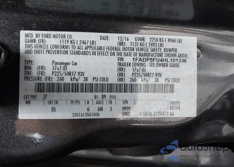 2017 Ford C-Max Energi Titanium from USA, damaged, VIN 1FADP5FU4HL101336